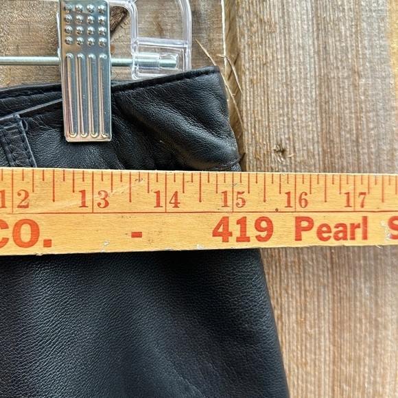 Vintage 111 State Black Leather Pants Boot Cut Mid Rise Women's Size 6 - Picture 4 of 13